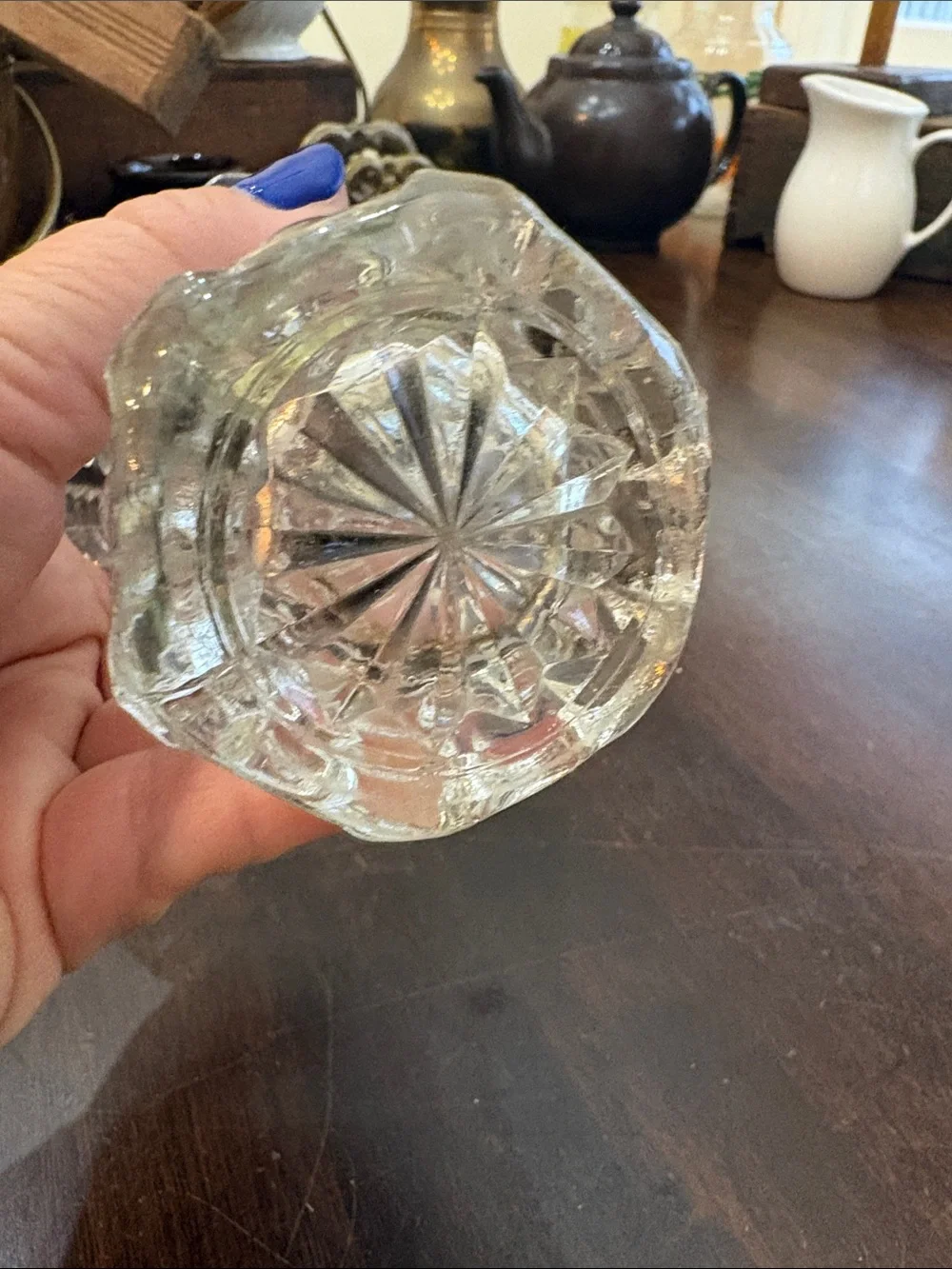 Indiana Glass Vintage Mayflower Pattern Clear Bubbled & Bars Vase